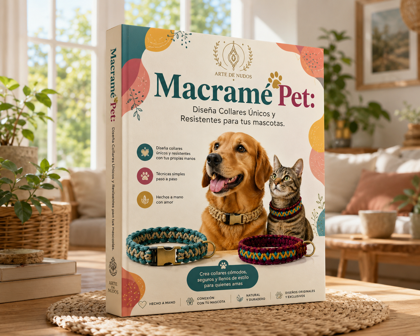 Macramé Pet - Convierte hilo en collares únicos que tu mascota va a amar, diseños resistentes, cómodos y hechos con tus propias manos, con técnicas simples que cualquiera puede aprender.